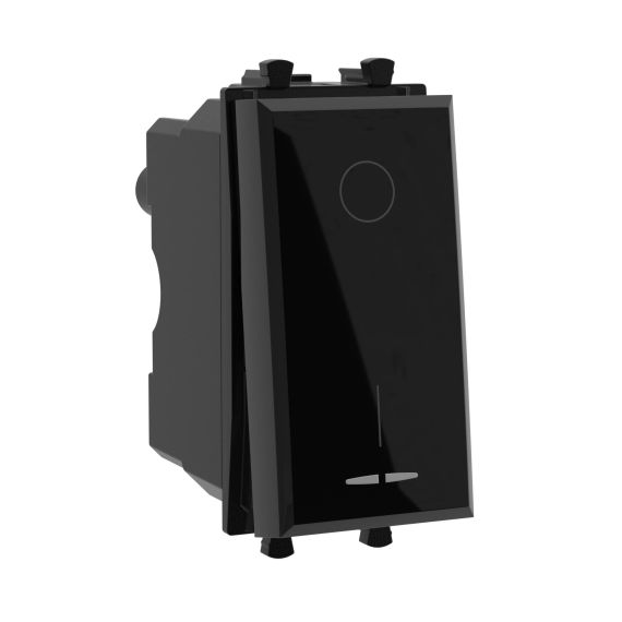 Выключатель двухполюсный одноклавишный модульный, &quot;Avanti&quot;, &quot;Черный квадрат&quot;, 1 модуль