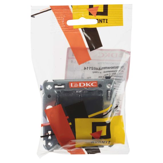 Переключатель двухклавишный в стену, &quot;Avanti&quot;, &quot;Черный квадрат&quot;