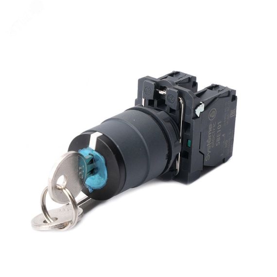 Переключатель SB5 в сборе модульный 22мм 3 позиции с возвратом ключ ц 2НО SE (Systeme) SB5AG53