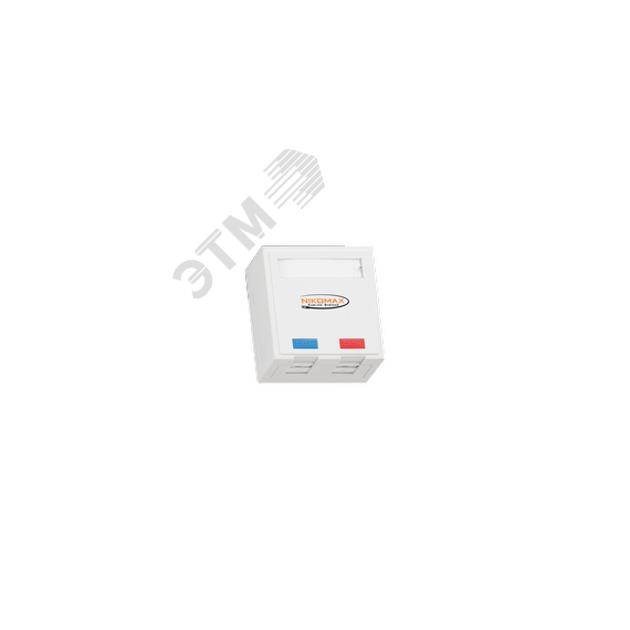 Настенная розетка, 2 порта, Кат.5e, RJ45/8P8C, для FT-TOOL, экраннированный, со шторками, белая NIKOMAX/NIKOLAN NMC-WO2SD2-FT-ST-WT