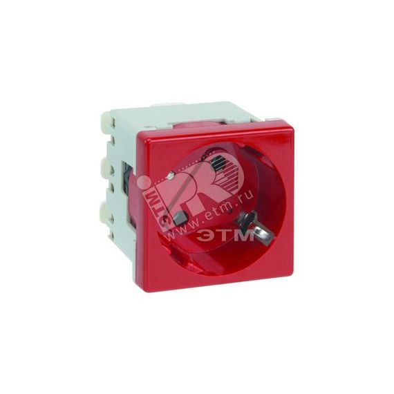 Connect Розетка с заземлением 16А 250В 45х45мм с блокировкой безвинтовые клеммы SC графит Simon KS11-14