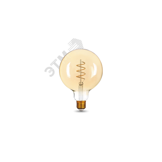 Лампа светодиодная филаментная LED 6 Вт 360 лм 2400К AC185-265В E27 шар G125 теплая золотистая колба Black Filament Gauss Gauss 158802008