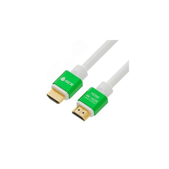 Кабель HDMI 2.0, Ultra HD 19М на 19М, 5 м., AL белый-зеленый Greenconnect GCR-51292