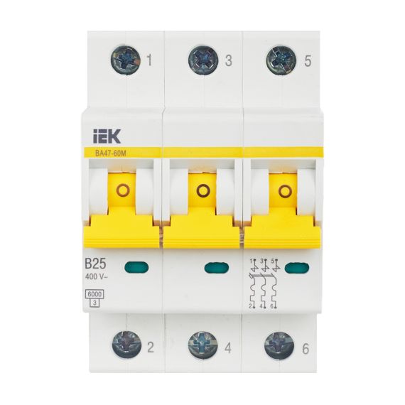 KARAT Автоматический выключатель ВА47-60M 3P B 25А 6кА IEK