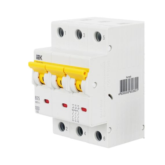 KARAT Автоматический выключатель ВА47-60M 3P B 25А 6кА IEK