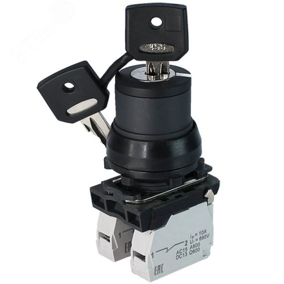 Переключатель управления ПЕ-171 исп.2м, 1з+1р, 10А, 660В, замок на 2 положения 0 +90° (ключ в положении включено не вынимается), IP40, (ЭТ) Электротехник ET514794