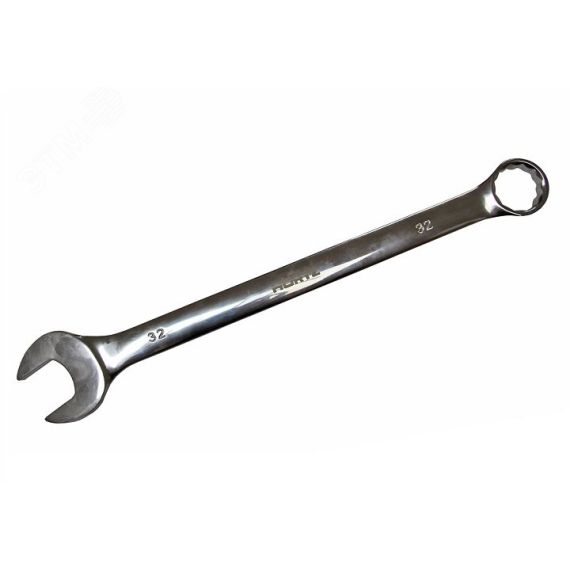 Ключ гаечный комбинированный удлиненный 32х32 хромированный L:424 мм Hortz 859556