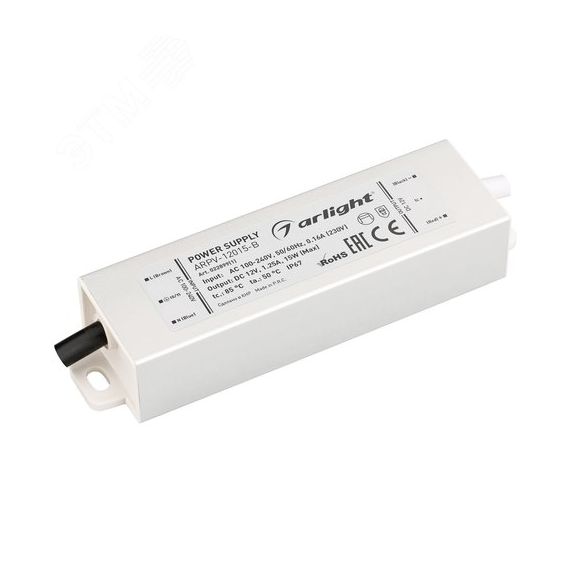 Блок питания ARPV-12015-B (12V, 1.3A, 15W) (Arlight, IP67 Металл, 3 года) Arlight 022899(1)