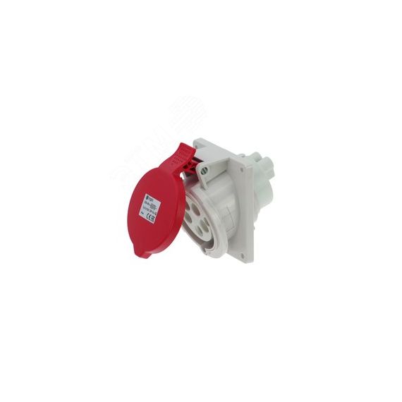 Розетка встраиваемая наклонная 32A/400V/3P+N+E/IP44, фланец 92x100 INPIN CA1500