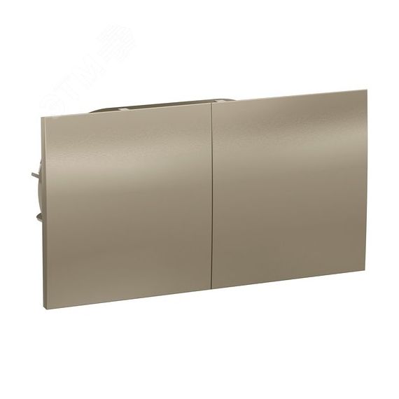 Розетка ATLASDESIGN двойная с заземлением со шторками сдвижная крышка 16А в сборе шампань SE (Systeme) ATN000528