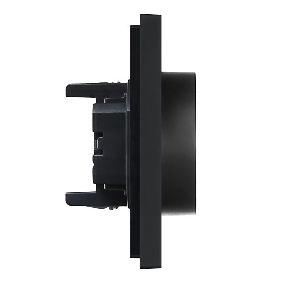 FORTE&PIANO Розетка 2-местная с заземлением с защитными шторками безвинтовое крепление 16А FP123 черный IEK