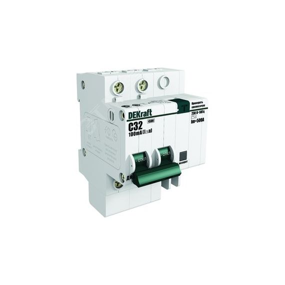 Выключатель автоматический дифференциальный АВДТ встроенная защита от сверхтоков 1P+N 20А 30мА AC D ДИФ-101 SE (Dekraft) 15167DEK
