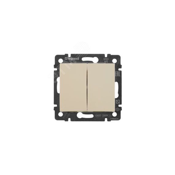 VALENA Переключатель двухклавишный на 2 направления в рамку слоновая кость Daccord/Legrand 774308