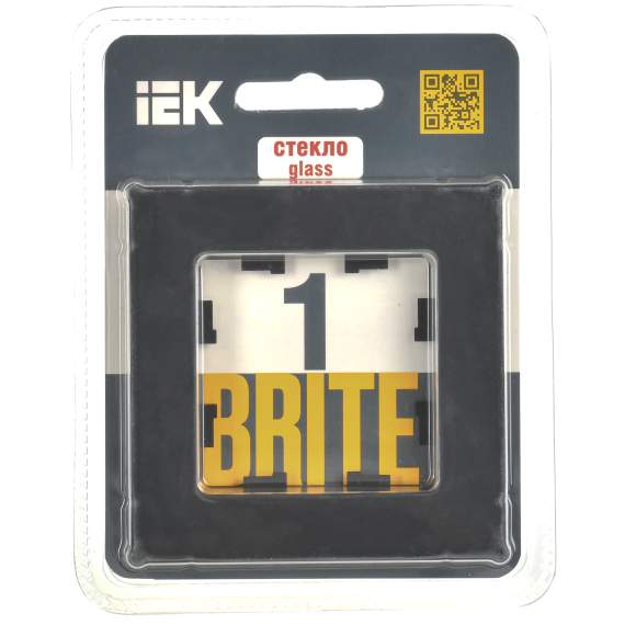 BRITE Рамка 1-местная РУ-1-2-Бр стекло черный матовый IEK