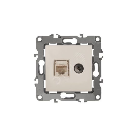 Розетка комбинированная RJ45+TV, Эра12, слоновая кость, 12-3110-02 ЭРА Б0027442