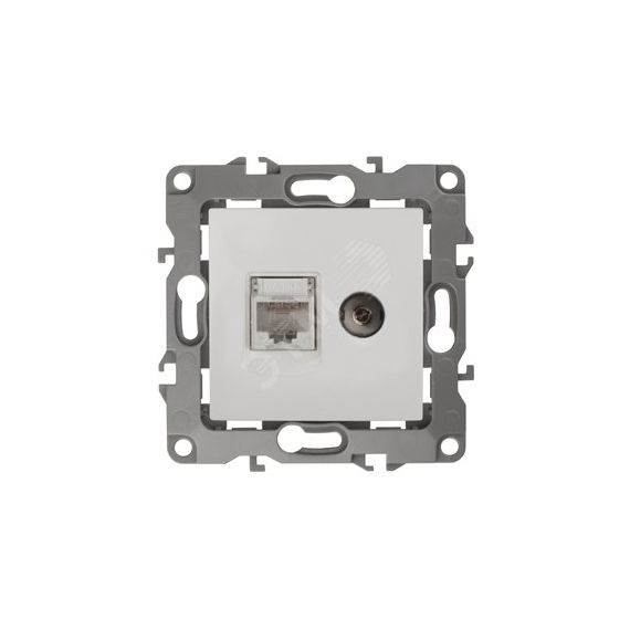 Розетка комбинированная RJ45+TV, Эра12, белый, 12-3110-01 ЭРА Б0027441