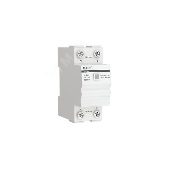 Реле напряжения (сквозное подключение) RVb-40A Basic EKF rvb-40a