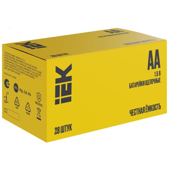 Батарейка щелочная Alkaline LR06/AA (28/бокс) IEK IEK ABT-LR06-OP-B28