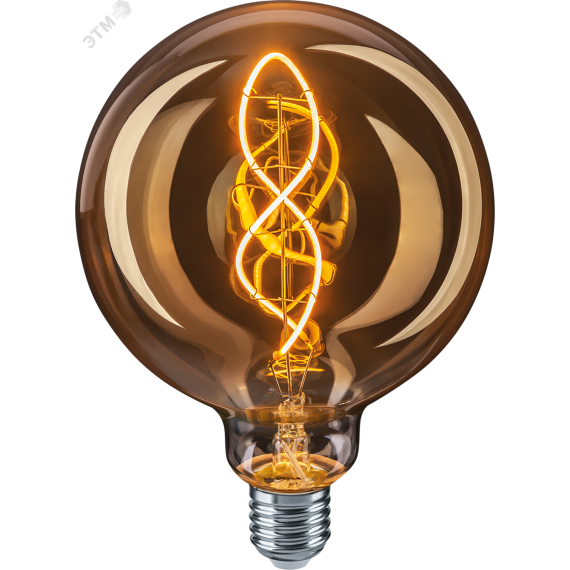 Лампа светодиодная LED 4вт E27 теплый G125 ретро FILAMENT Navigator Group 14500