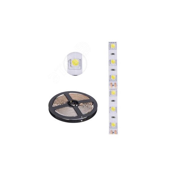 Лента LED 5 м 12 В 5050 6500 К IP23 60 LED/м для БП с клеммами LAMPER REXANT 141-2024