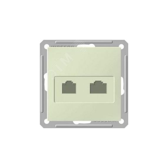 W59 Розетка телефон/компьютер категория 5е в рамку бежевая SE (Systeme) RSI-251TK5E-2-86