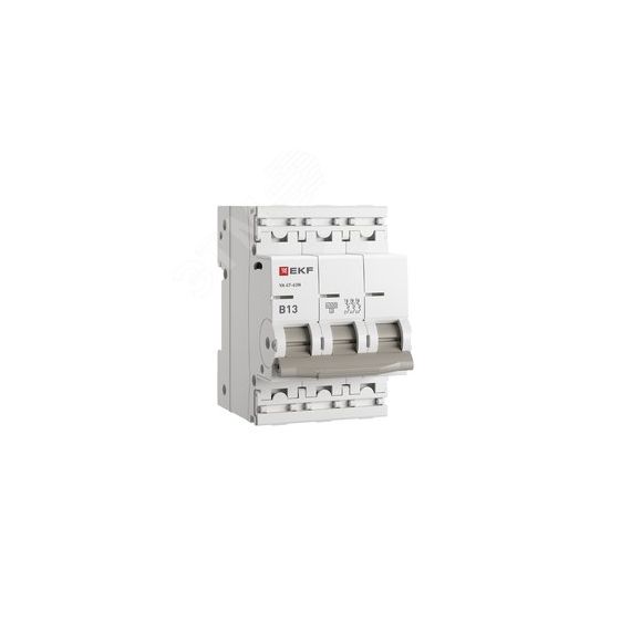 Автоматический выключатель 3P 13А (B) 4,5kA ВА 47-63N EKF PROxima EKF M634313B