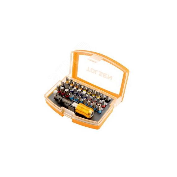 Набор вставок (бит) 1/4'', PH, PN, Hex, Torx, Slotted, 32 предмета Tolsen TT20370