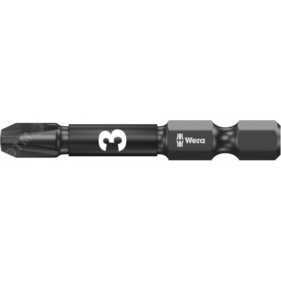 Бита ударная 855/4 IMP DC Impaktor PZ алмазное покрытие хвостовик 1/4 E 6.3 PZ 3 x 50 мм WERA WE-057662