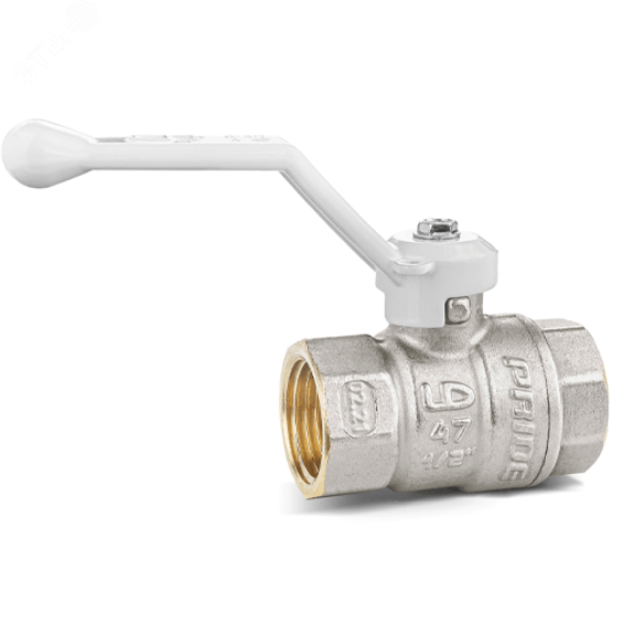 Кран шаровой 11б27п1 Ду25 Ру40 (1') ВВ белая ручка рычаг LD Pride LD Pride 47.25.В-В.Р (white)
