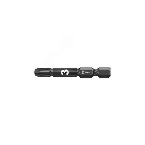 Бита ударная 855/4 IMP DC Impaktor PZ алмазное покрытие хвостовик 1/4 E 6.3 PZ 3 x 50 мм WERA WE-057662