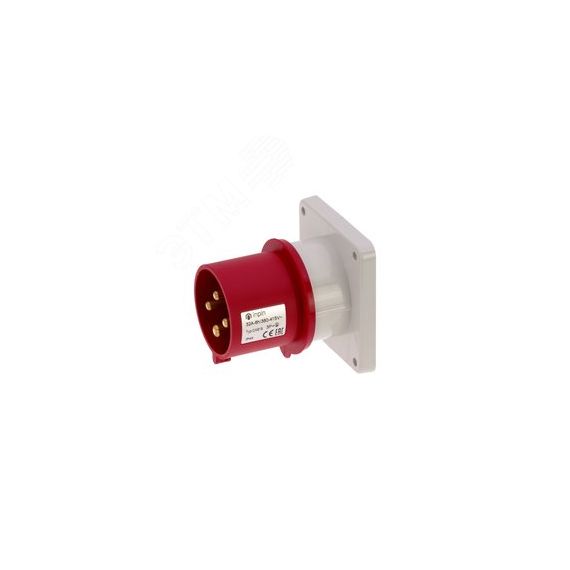 Вилка встраиваемая 32A/400V/3P+E/IP44, фланец 86x86 INPIN CA819