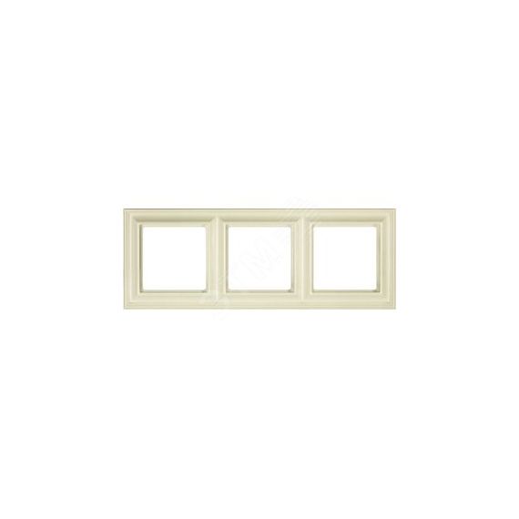 Рамка 3-местная для вертикальной и горизонтальной установки. Серия- Eco DECO. Материал- термопласт. Цвет- слоновая кость. JUNG EPD483