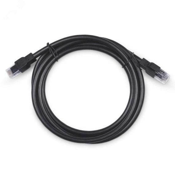 Патч-корд PC-ARM- UTP-RJ45-Cat.6a-2m-PE U/UTP, категория 6a, 2xRJ45/8p8c, неэкранированный, армированный гофрированной стальной лентой, черный, РЕ, вн Cabeus PC-ARM-UTP-RJ45-Cat.6a-2m-PE