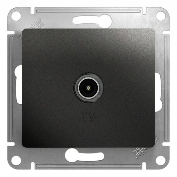 GLOSSA Розетка телевизионная TV проходная 4DB антрацит в рамку SE (Systeme) GSL000792
