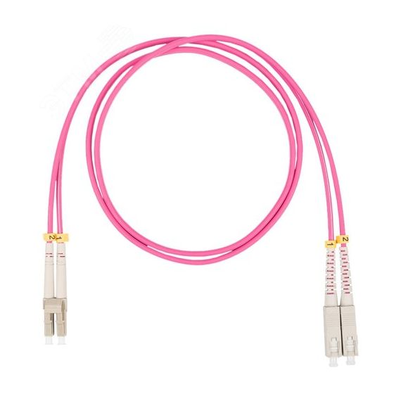 Шнур оптический коммутационный (патч-корд), LC-SC, дуплекс (duplex) OM4, нг(А)-HF, маджента, 5,0 м Datarex DR-220175