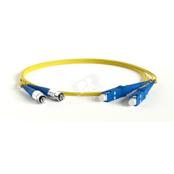 Патч-корд волоконно-оптический (шнур) SM 9/125 (OS2) SC/APC-FC/APC 2мм duplex LSZH (1м) Hyperline 238596