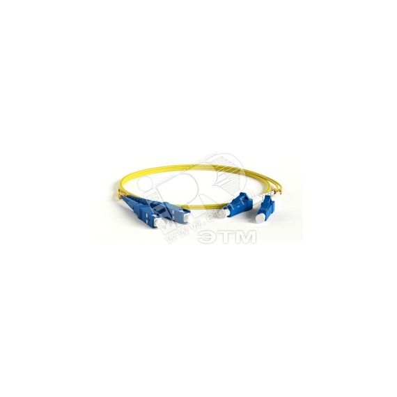 Патч-корд волоконно-оптический (шнур) SM 9/125 (OS2) LC/UPC-SC/UPC duplex LSZH (0.5м) Hyperline 253514