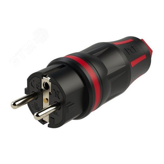 Вилка каб 16A/250V/2P+E/IP54 корпус черный, маркер красный PCE 05721-sr