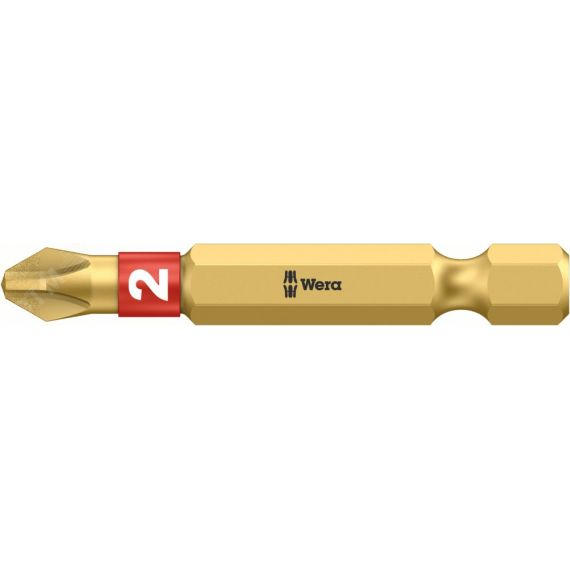 Бита биторсионная 851/4 BDC PH алмазное покрытие хвостовик 1/4 E 6.3 PH 2 x 50 мм WERA WE-059532