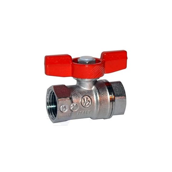 Кран шаровой хромированный R251D Ду 20 3/4' Ру42 ВВ бабочка красный Giacomini R251X004