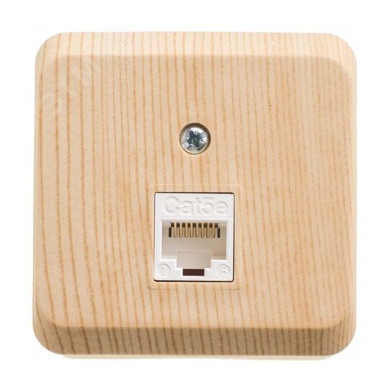 ЭТЮД Розетка открытой установки компьютерная RJ45 категория 5E сосна SE (Systeme) KOMA-001D