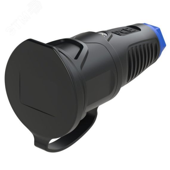 Розетка каб 16A/250V/2P+E/IP54 с черным крышкой и корпусом, маркер синий PCE 2511-sb