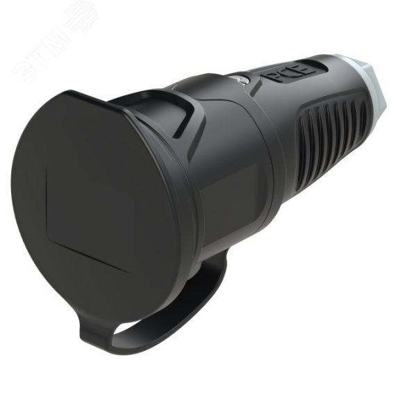 Розетка каб 16A/250V/2P+E/IP54 с черным крышкой и корпусом, маркер серый PCE 2511-sdg