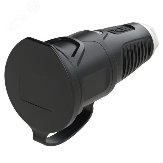 Розетка каб 16A/250V/2P+E/IP54 с черным крышкой и корпусом, маркер белый PCE 2511-sw