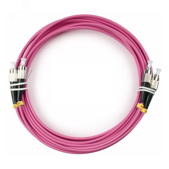 Шнур оптический duplex 5м FC-FC 50/125 мм OM4 LSZH Cabeus FOP-50-OM4-FC-FC-5m