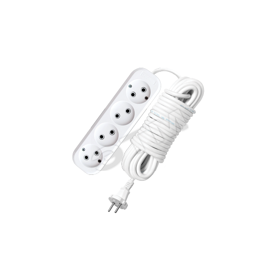 Удлинитель бытовой 4х10м без заземления 10А       АВС-пла стик E-204 Универсал 9631971