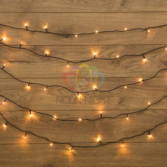 Гирлянда Твинкл Лайт 10 м, темно-зеленый ПВХ, 80 LED, тёплый белый Neon-Night 303-046