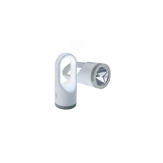 Фонарь аккумуляторный 5W LED +19W LED, 3.7V 1800mah, usb шнур КОСМОС KOSAccu9105W_pearl