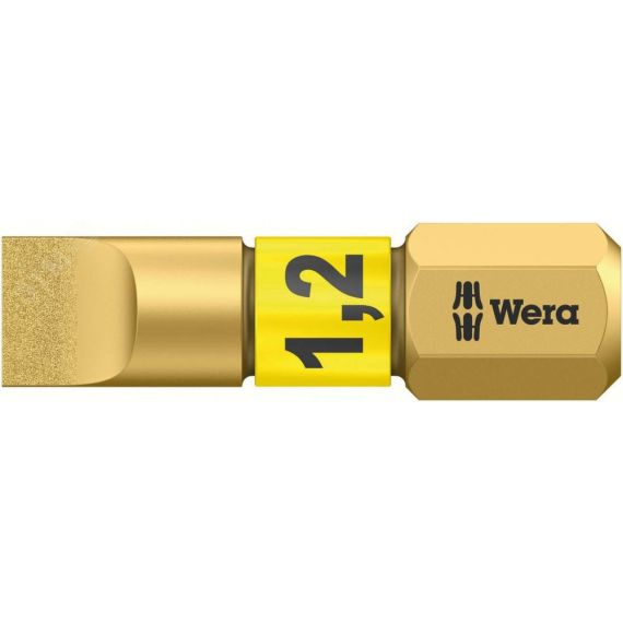 Бита шлицевая биторсионная 800/1 BDC SL алмазное покрытие хвостовик 1/4 C 6.3 1.2 x 6.5 x 25 мм WERA WE-056176
