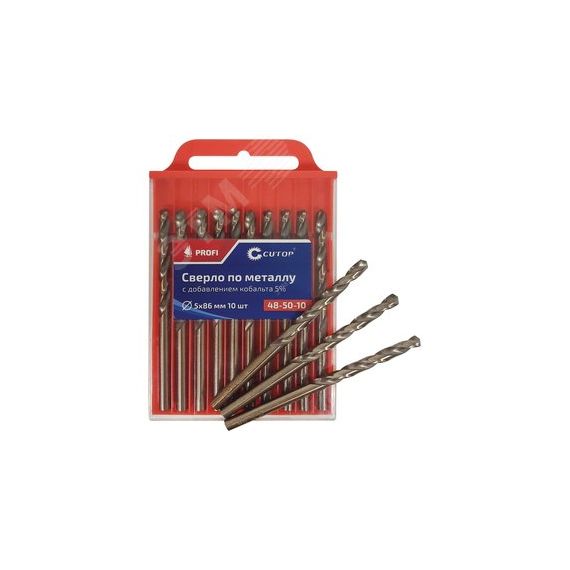Сверло по металлу Cutop Profi с кобальтом 5%, 3.4 x 70 мм (10 шт) CUTOP 48-34-10